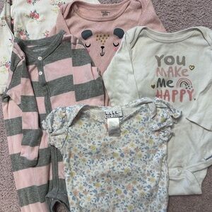 Baby Girl Clothing Bundle 5pc 6–12M Carter’s Burt’s Bees Pajamas